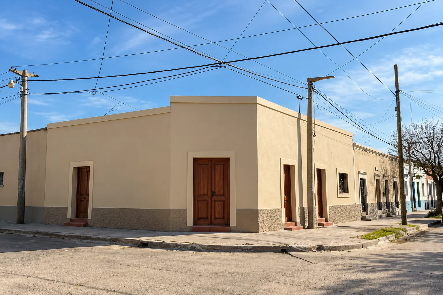 Casa de zona sur con el frente recién revocado